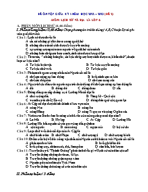 Đề ôn tập giữa kì 1 Lịch sử và Địa lí Lớp 6 - Đề 2 - Năm học 2022-2023 (Có hướng dẫn chấm)